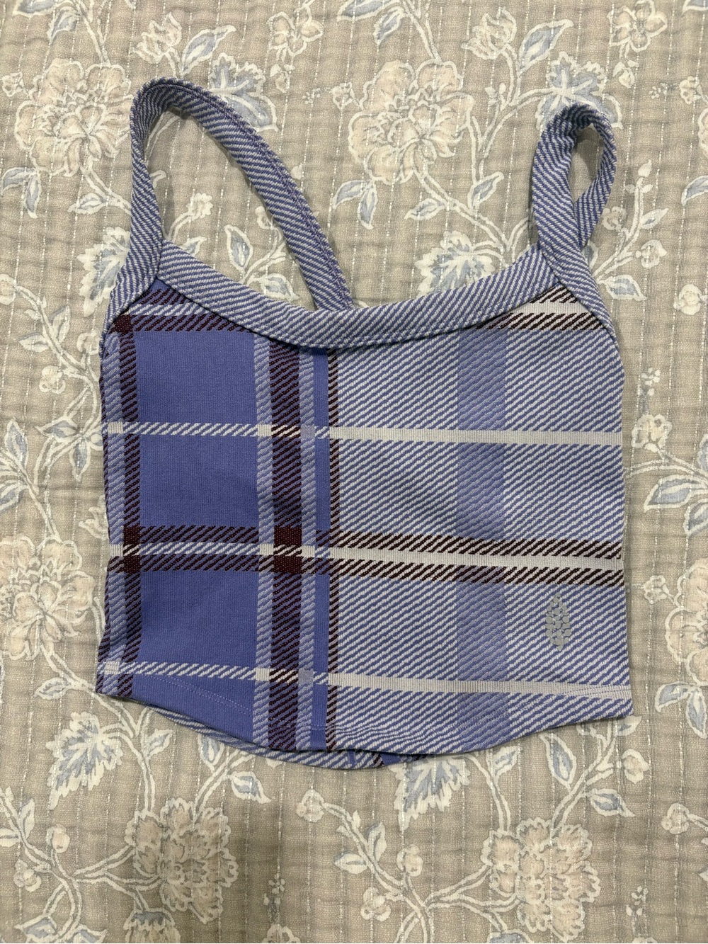 FP Movement by Free People Lavender Plaid Cropped Tank Top